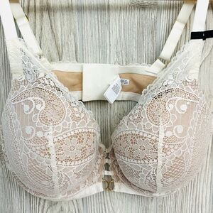 NEW! AERIE REAL POWER Plunge Bra White Lace NWT Size 40D